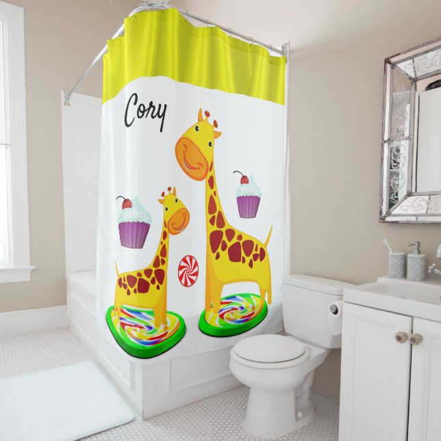 Giraffe Rideau de douche (En situation)