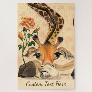 Giraffe romantique Drôle Puzzle Cadeau Texte perso