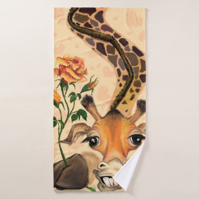 Giraffe romantique - Gentleman - Drôle (Serviette de bain)