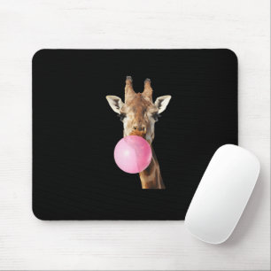Giraffe Rosa Kaugummi Süß Lustig Tierliebhaber Mousepad