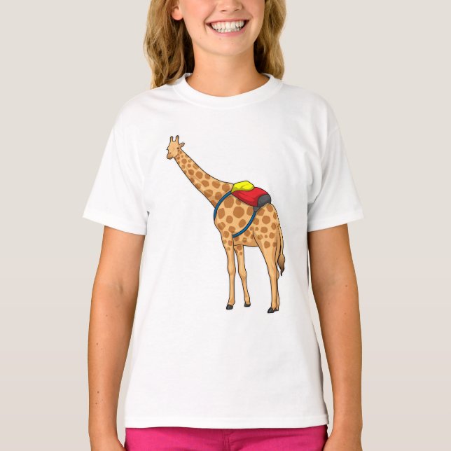 Giraffe Rucksack T-Shirt (Vorderseite)