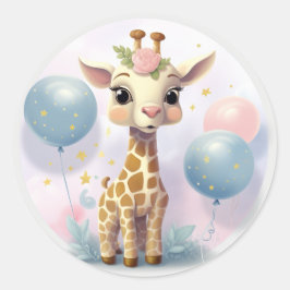 Giraffe Runder Aufkleber