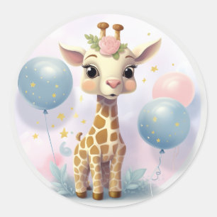 Giraffe Runder Aufkleber