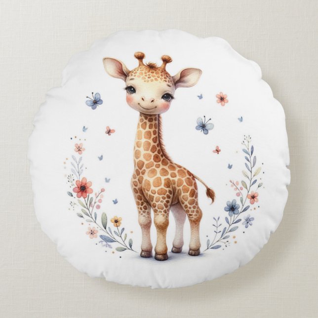 Giraffe Rundes Kissen (Vorderseite)