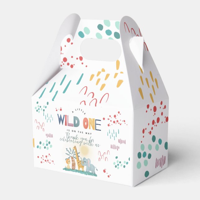 Giraffe Safari Animals Boy Baby Shower Geschenkschachtel (Vorderseite)