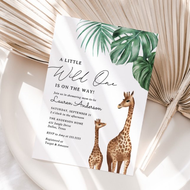 Giraffe Safari Baby Shower Einladung (Von Creator hochgeladen)