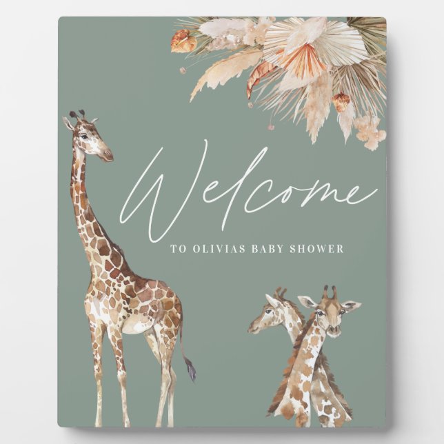 Giraffe-Safari-Grün Fotoplatte (Vorderseite)