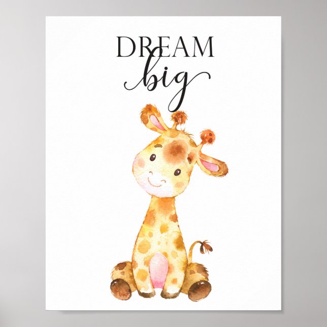 Giraffe Safari Kinderzimmer Wall Art Baby Geschenk Poster (Vorne)