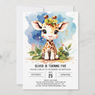 Giraffe Safari Magic Einladung zum Geburtstag