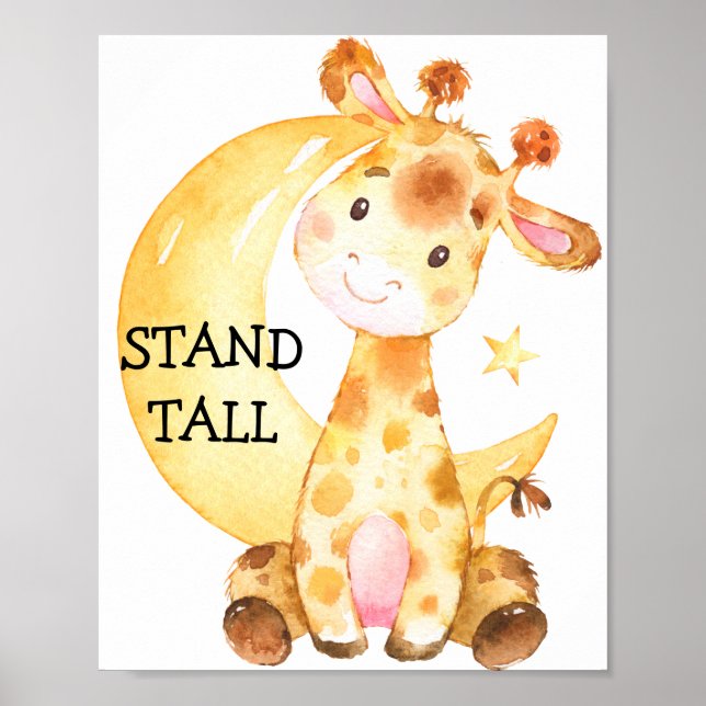 Giraffe Safari Niedliches Zitat Kinderzimmer Print Poster (Vorne)