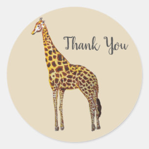 Giraffe Safari Party Danke Stickers