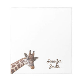 Giraffe Safari Personalisierter Name Notizblock