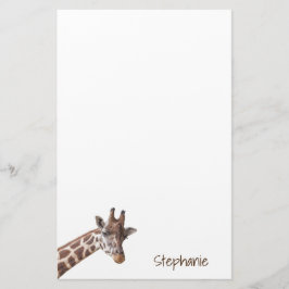 Giraffe Safari Personalisierter Tiername Briefpapier