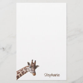 Giraffe Safari Personalisierter Tiername Briefpapier