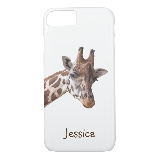 Giraffe Safari Tier auf weißem Mädchennamen Case-Mate iPhone Hülle (Rückseite)