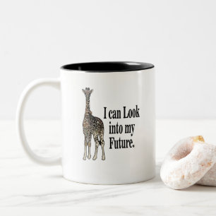 Giraffe-Safari-Tier Lustiger Geburtstag Zweifarbige Tasse