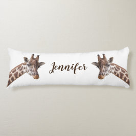 Giraffe Safari Tiere Personalisierter Name Seitenschläferkissen
