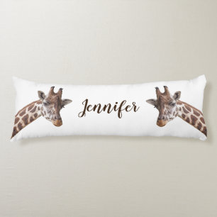Giraffe Safari Tiere Personalisierter Name Seitenschläferkissen