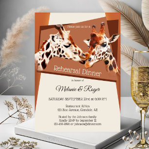 Giraffe Safari Zoo Répétition Dîner Invitation