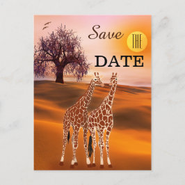 Giraffe Safari Zoo Save the Date Postkarte