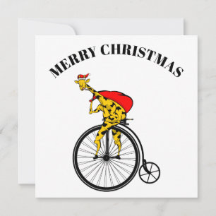Giraffe Santa Claus Christmas Feiertagskarte