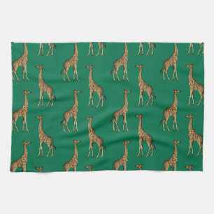 Giraffe Säugetier Smaragdgrün Wildtier Afrika Geschirrtuch
