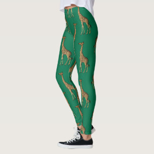 Giraffe Säugetier Smaragdgrün Wildtier Afrika Leggings
