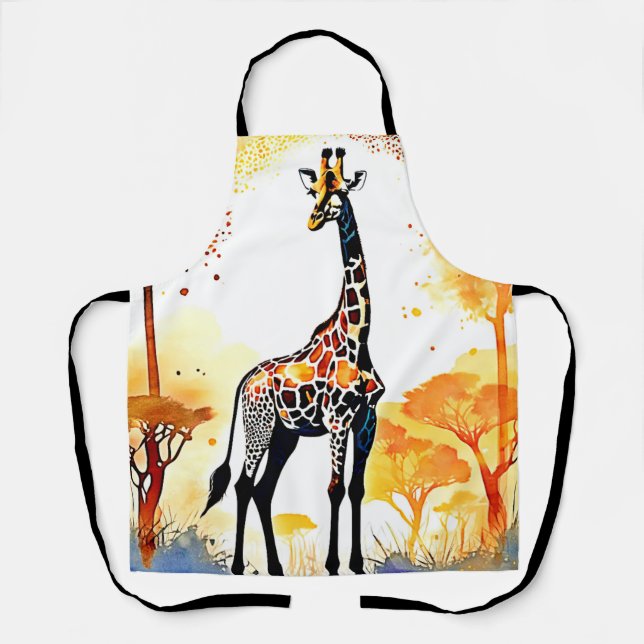 Giraffe Savannah Art Schürze (Vorderseite)
