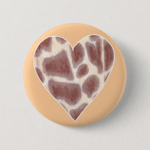 Giraffe schlägt Muster in einer Herz-Form-Taste Button
