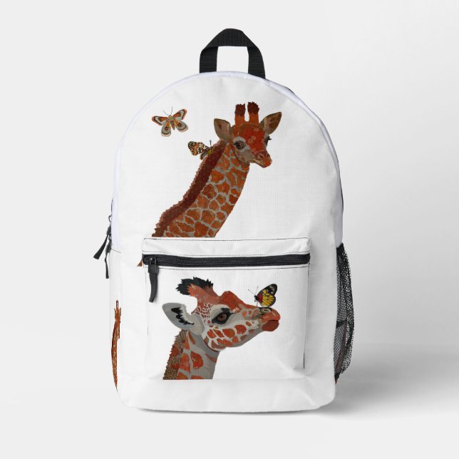GIRAFFE & SCHMETTERLINGE BEDRUCKTER RUCKSACK (Vorderseite)