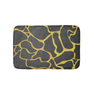 Giraffe, Schwarz und Gelb Badematte