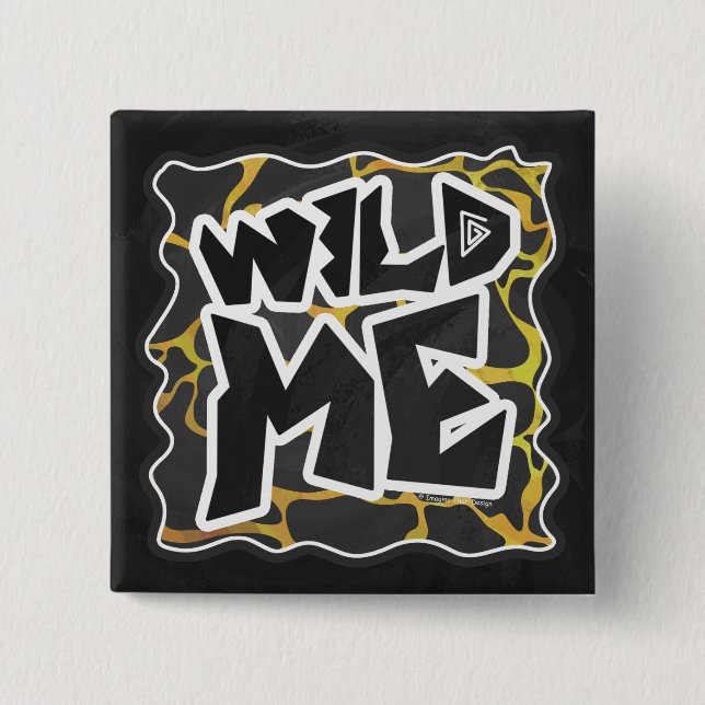 Giraffe, Schwarz und Gelb Button (Vorderseite)