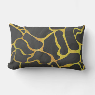 Giraffe Schwarz und Gelb Druck Lendenkissen