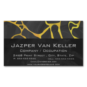 Giraffe, Schwarz und Gelb Magnetische Visitenkarte