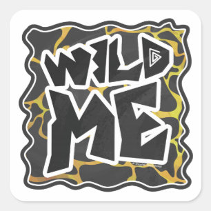 Giraffe, Schwarz und Gelb Quadratischer Aufkleber