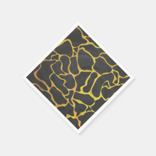 Giraffe, Schwarz und Gelb Serviette