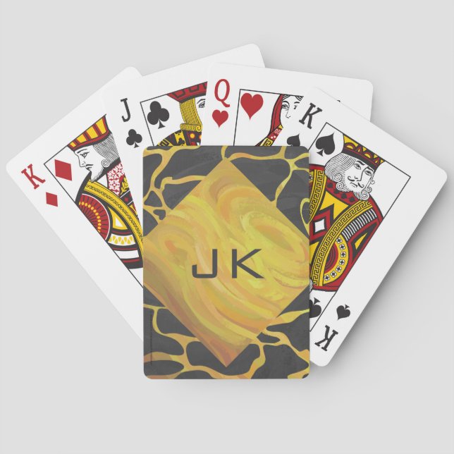 Giraffe, Schwarz und Gelb Spielkarten (Rückseite)