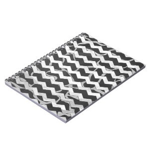 Giraffe Schwarz und Grau Zickzack Muster Notizblock