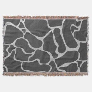 Giraffe Schwarz und Light Gray Print Decke