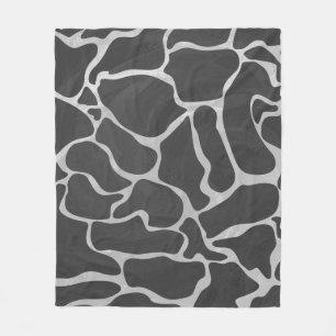 Giraffe Schwarz und Light Gray Print Fleecedecke