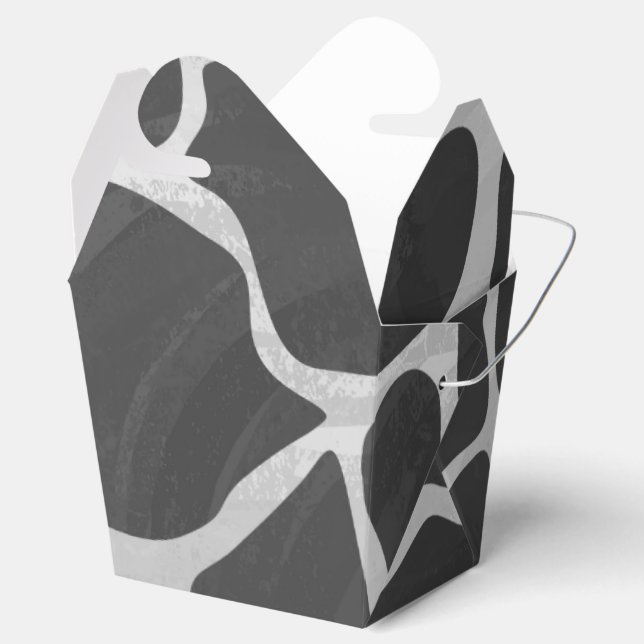 Giraffe Schwarz und Light Gray Print Geschenkschachtel (Geöffnet)