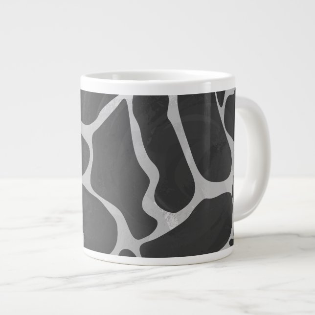 Giraffe Schwarz und Light Gray Print Jumbo-Tasse (Vorderseite Rechts)