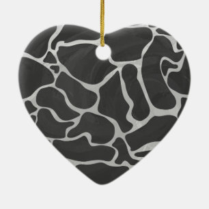 Giraffe Schwarz und Light Gray Print Keramik Ornament