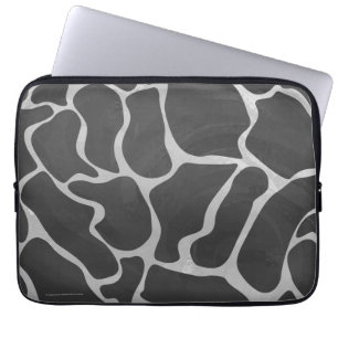 Giraffe Schwarz und Light Gray Print Laptopschutzhülle