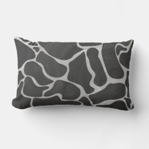 Giraffe Schwarz und Light Gray Print Lendenkissen