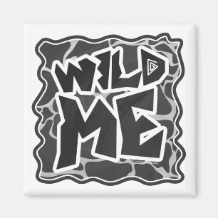 Giraffe Schwarz und Light Gray Print Magnet