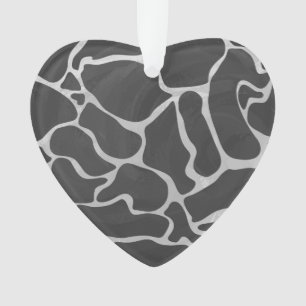Giraffe Schwarz und Light Gray Print Ornament