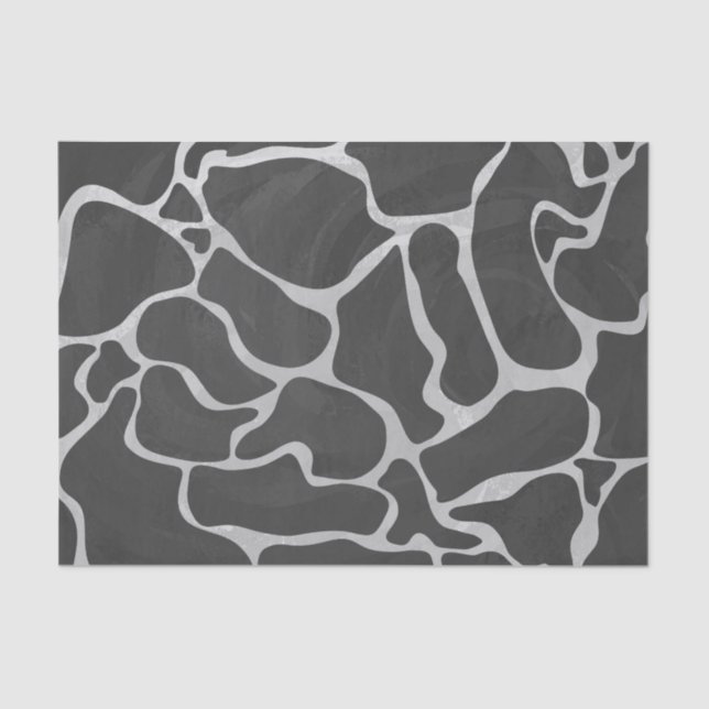 Giraffe Schwarz und Light Gray Print Seidenpapier (Vorderseite)