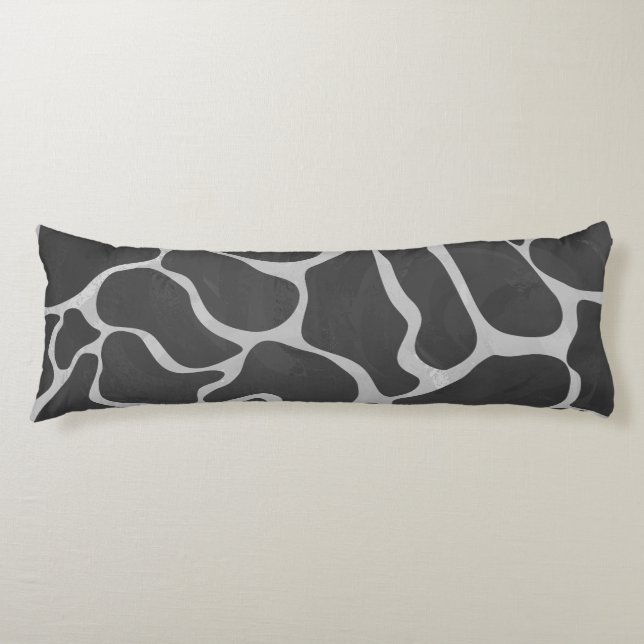 Giraffe Schwarz und Light Gray Print Seitenschläferkissen (Vorderseite)