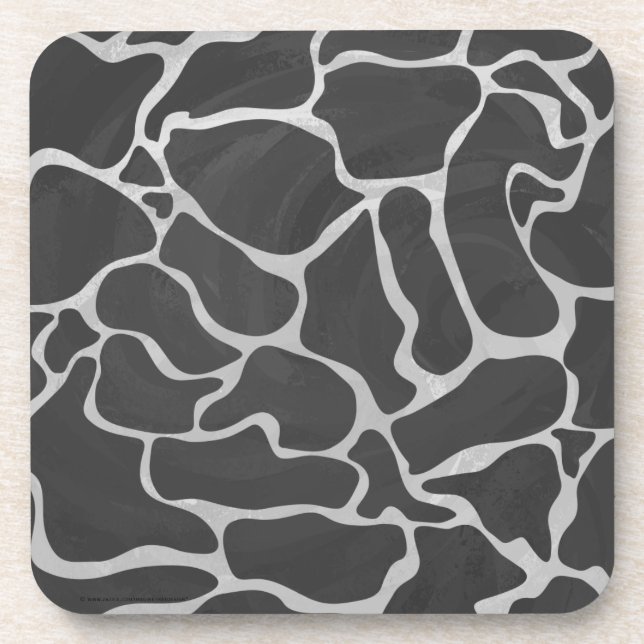 Giraffe Schwarz und Light Gray Print Untersetzer (Vorderseite)